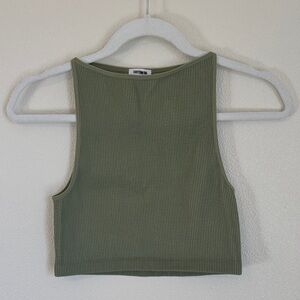 Cotton On Sage Ribbed Crop Top